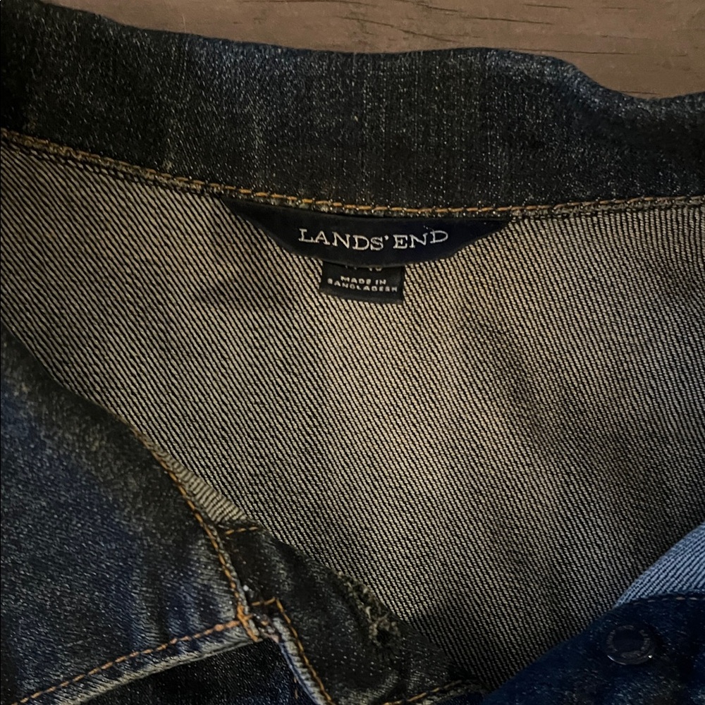 Lands' End Dark Blue Denim Jacket - Picture 2 of 6